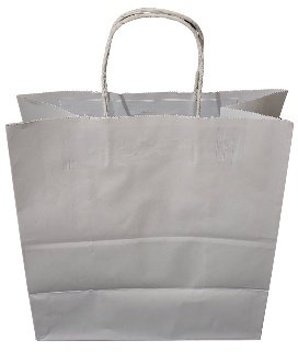 KRAFT PAPER BAG 33*34*18 WHITE WITH TWISTED HANDLE UNPRT
